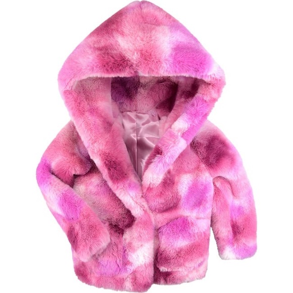 Appaman Cleo Faux Fur Coat in Pink Fizz - Picture 2 of 3